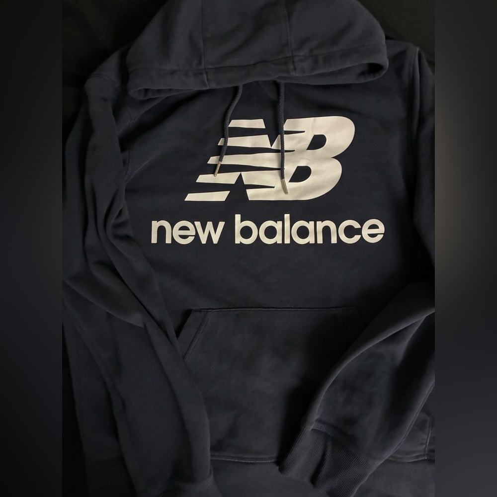 New Balance Navy Hoodie with White Logo
